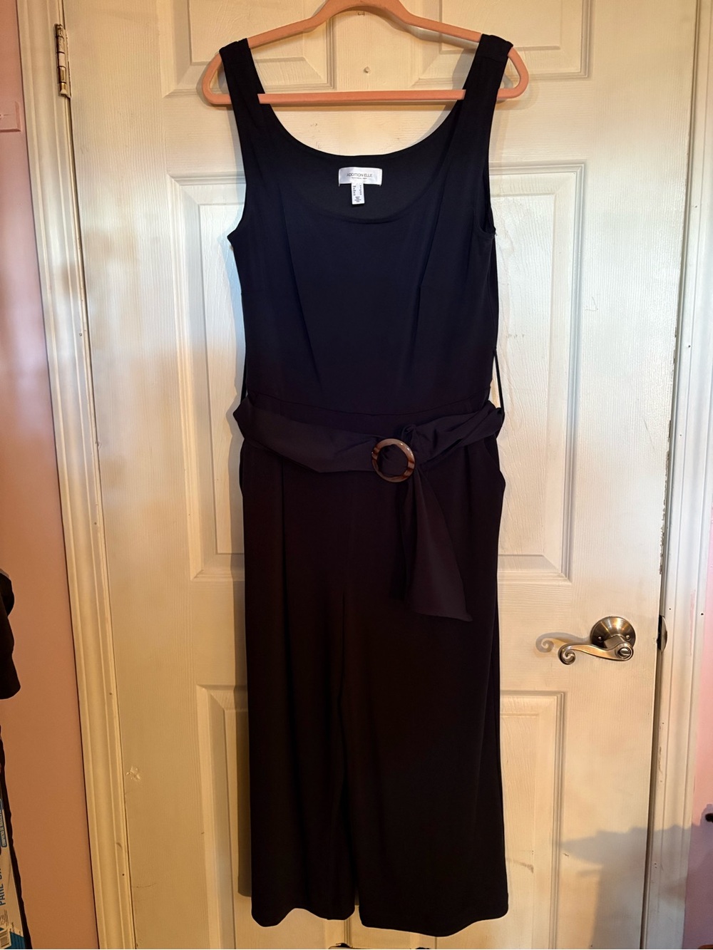 Addition Elle Black Sleeveless Jumpsuit with Belt